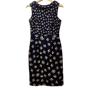 Boden Martha Dress Women's Size 4 Black Dotted Sheath Sleeveless